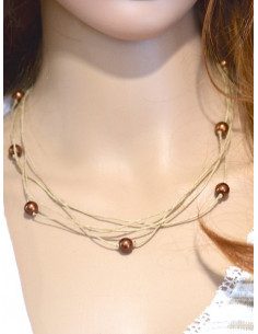 Collier en lin et perles... 2
