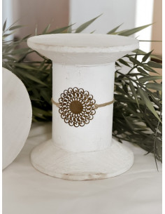 Bracelet filigrane en lin SOLEIL bronze made in France