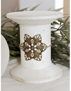 Bracelet filigrane en lin FLEUR bronze