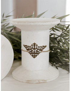 Bracelet filigrane en lin TRIANGLE bronze