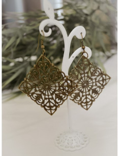 Boucles d'oreilles filigrane LOSANGE bronze
