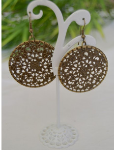 Boucles d'oreilles filigrane ROND bronze