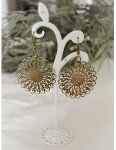 Boucles d'oreilles filigrane SOLEIL bronze