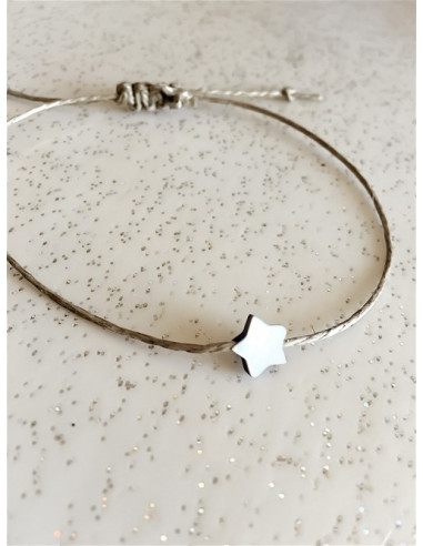 Bracelet en lin "UNI PERLE" étoile... Bracelet en lin "UNI PERLE" étoile...