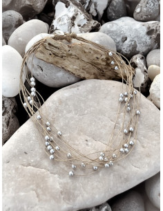 Collier en lin "PLUIE DE...