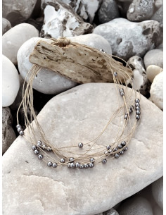 Collier en lin "PLUIE DE...