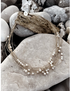 Collier en lin "PLUIE DE...