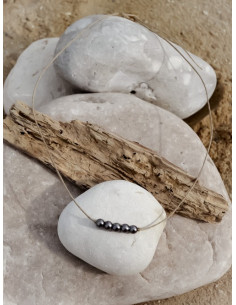Collier en lin et perles...