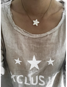 Collier en lin grosse étoile