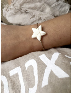 Bracelet en lin grosse étoile