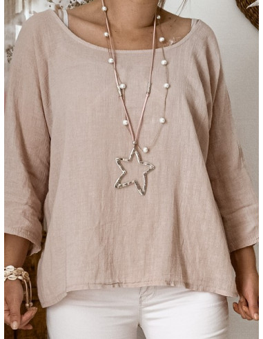 Collier en lin et perles "2 EN 1"... Collier en lin et perles "2 EN 1"...