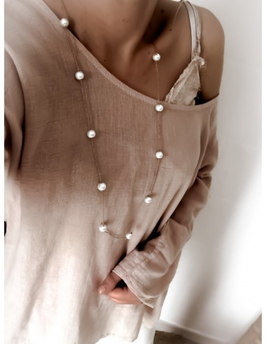 Collier en lin et perles "2 EN 1"... Collier en lin et perles "2 EN 1"...