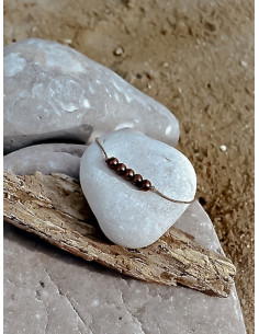 Bracelet en lin et perles...