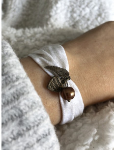 Bracelet tissu blanc irisé...