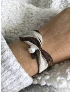 Bracelet tissu motif zèbre...