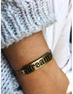 Bracelet en lin plaque...