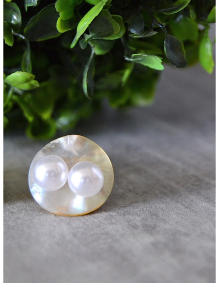 Boucle d'oreille perle blanche fantaisie pas cher - Puce