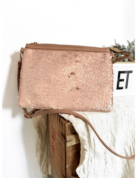 POCHETTE DE SOIRÉE SEQUINS REVERSIBLES DORÉE