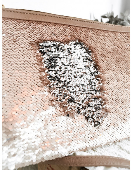 POCHETTE DE SOIRÉE SEQUINS REVERSIBLES DORÉE