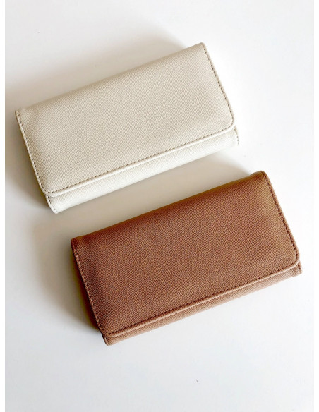 Grand portefeuille femme ecru