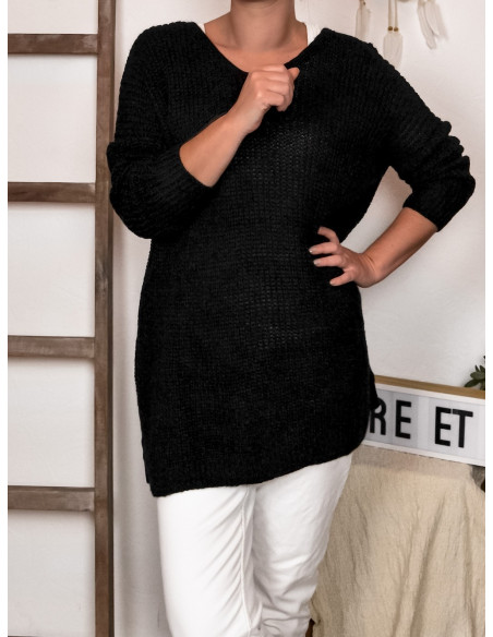 PULL FEMME HIVER LAINE GRANDE TAILLE PULL CHAUD AVEC LAINE COL V PULL FEMME MI LONG MADE IN ITALY NOIR PULL FEMME HIVER LAINE GRANDE TAILLE PULL CHAUD AVEC LAINE COL V PULL FEMME MI LONG MADE IN ITALY NOIR