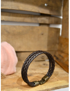 Bracelet cuir tressé 3...
