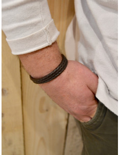Bracelet cuir tressé 3... 2
