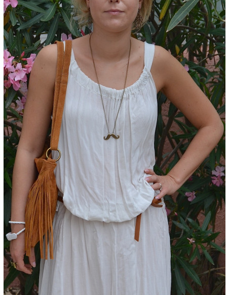 Long collier sautoir moustache - Bronze