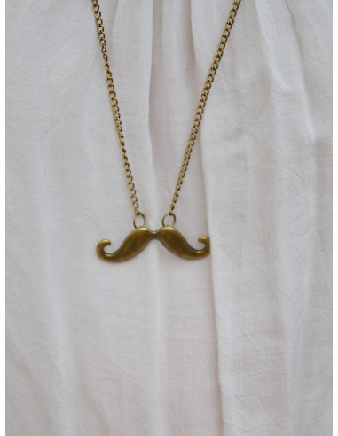 Long collier sautoir moustache - Bronze Long collier sautoir moustache - Bronze
