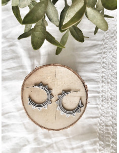 Boucles d'oreilles fantaisie créoles triangles azteque ethnique bohème dorée or antique cercle bohème dorée or antique