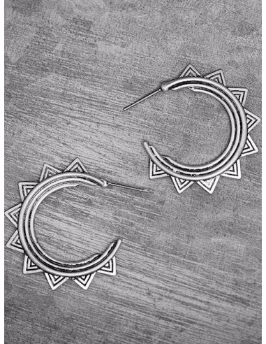 Boucles d'oreilles fantaisie créoles triangles azteque ethnique bohème dorée or antique cercle bohème dorée or antique