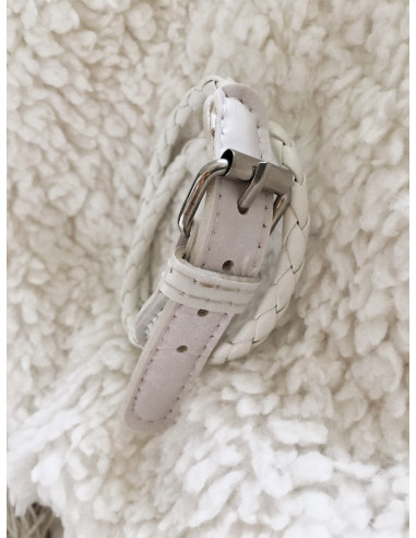 Bracelet double tour tressé - Blanc
