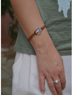 Bracelet suédine arbre de vie marron bijou fantaisie femme 2