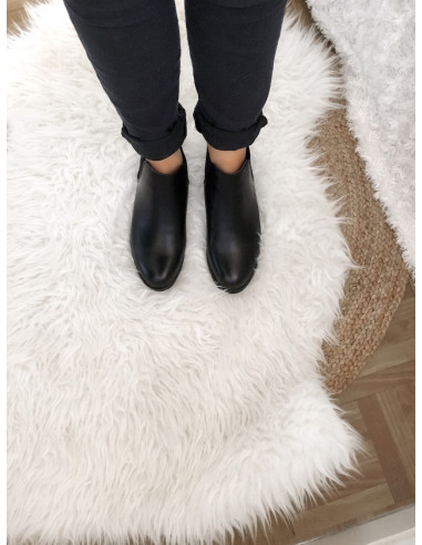 Bottines femme chelsea noir liseré nacré Bottines femme chelsea noir liseré nacré
