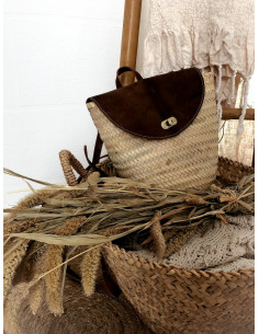 Panier sac a dos en paille et cuir 2