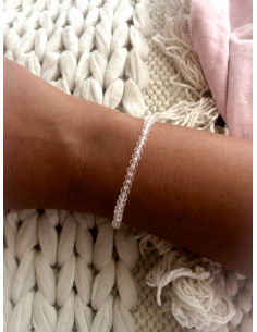 Bracelet élastique avec perle cristal transparent - Style bohème chic | Bracelet polyvalent pour poignet