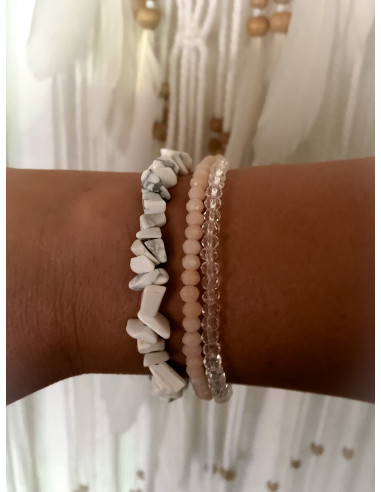 Bracelet élastique avec perle cristal transparent - Style bohème chic | Bracelet polyvalent pour poignet