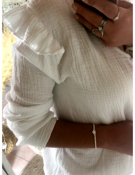 Blouse en Gaze de Coton Blanche