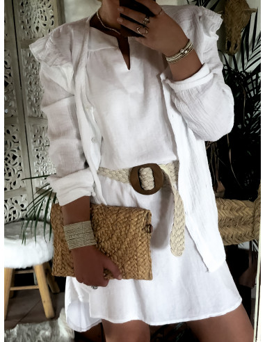 Blouse en Gaze de Coton Blanche