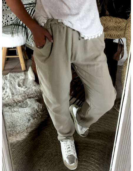 Pantalon en Lin et Coton Beige : Confortable et Tendance | Style Élégant et Naturel