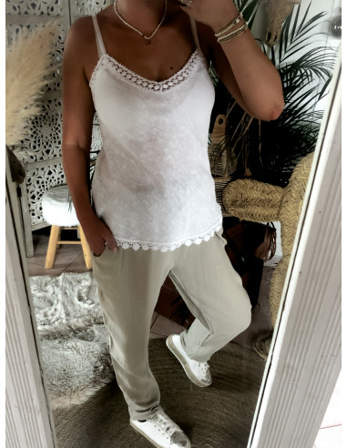 Pantalon en Lin et Coton Beige : Confortable et Tendance | Style Élégant et Naturel