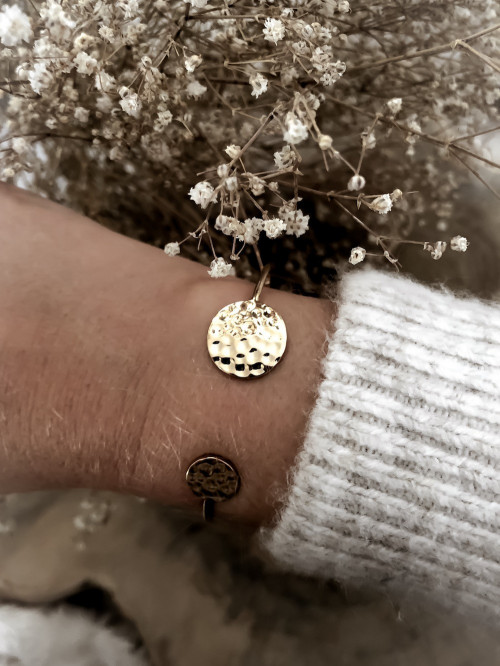 Bracelet jonc plaqué or