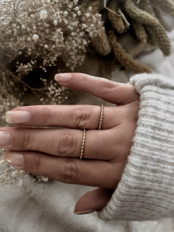 Bague plaqué or Laura femme fine petites boules bijoux plaqué or tendance femme