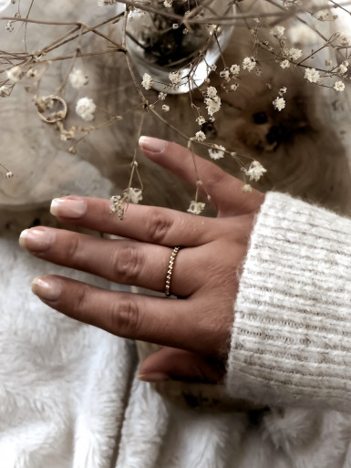 Bague plaqué or Laura femme fine petites boules bijoux plaqué or tendance femme Bague plaqué or Laura femme fine petites boules bijoux plaqué or tendance femme