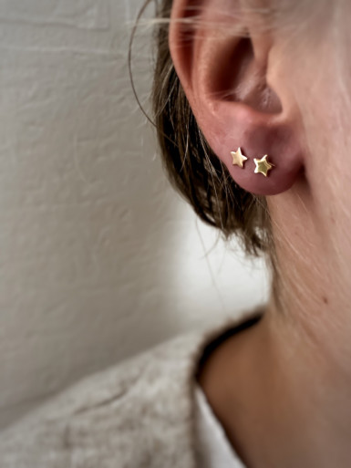 Boulces d'oreille plaqué or Galaxie femme puces petites étoiles bijoux plaqué or tendance femme