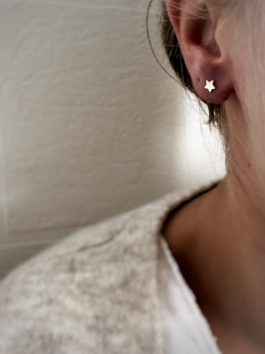 Boulces d'oreille plaqué or Galaxie femme puces petites étoiles bijoux plaqué or tendance femme