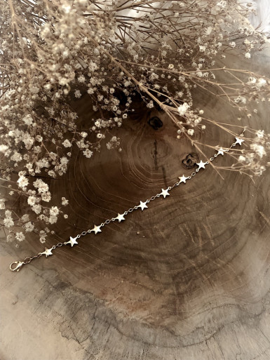 Bracelet plaqué or Galaxie femme chaine et petites étoiles bijoux plaqué or tendance femme