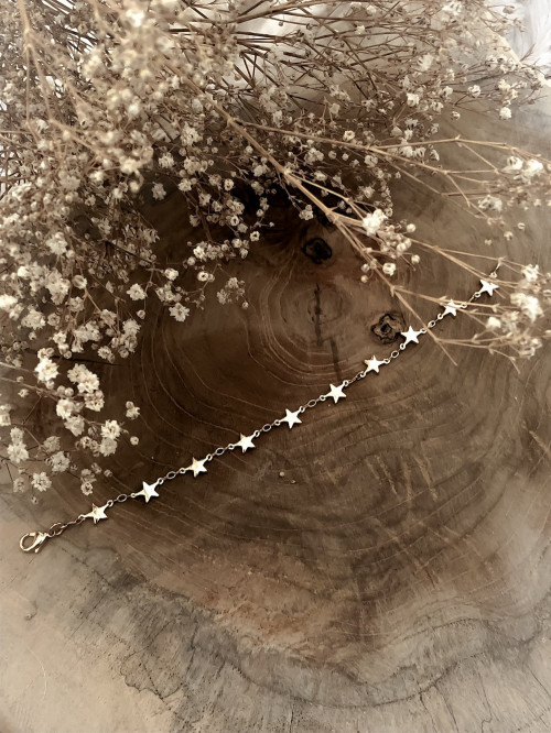 Bracelet plaqué or Galaxie femme chaine et petites étoiles bijoux plaqué or tendance femme