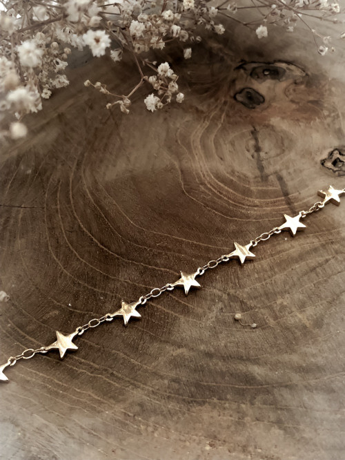 Bracelet plaqué or Galaxie femme chaine et petites étoiles bijoux plaqué or tendance femme