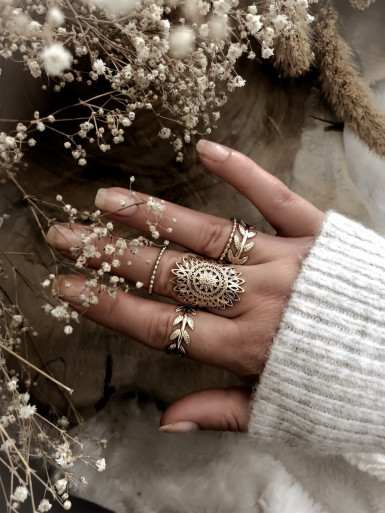 Bague plaqué or couronne de laurier bijoux plaqué or tendance femme